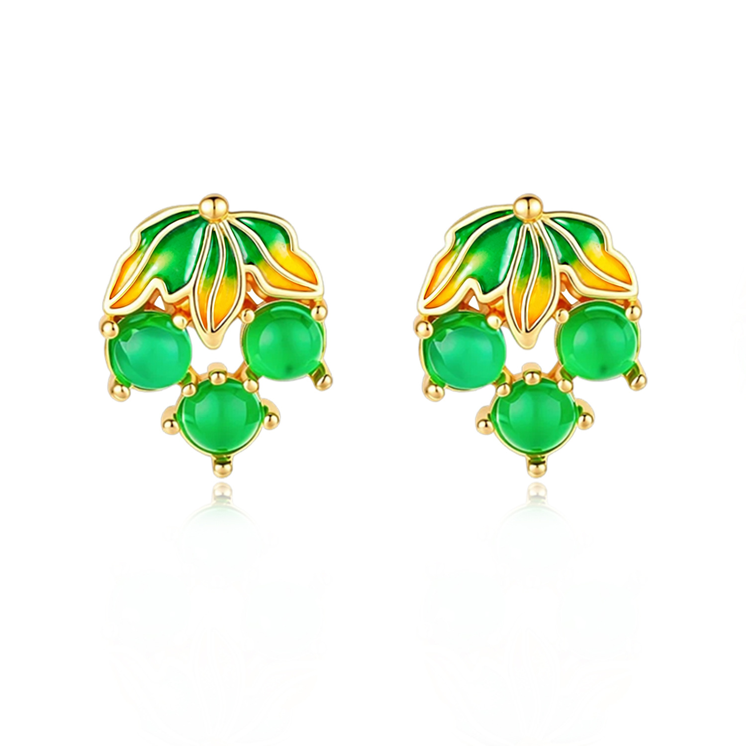 Earrings - Бирманские серьги в виде виноградных гроздей
