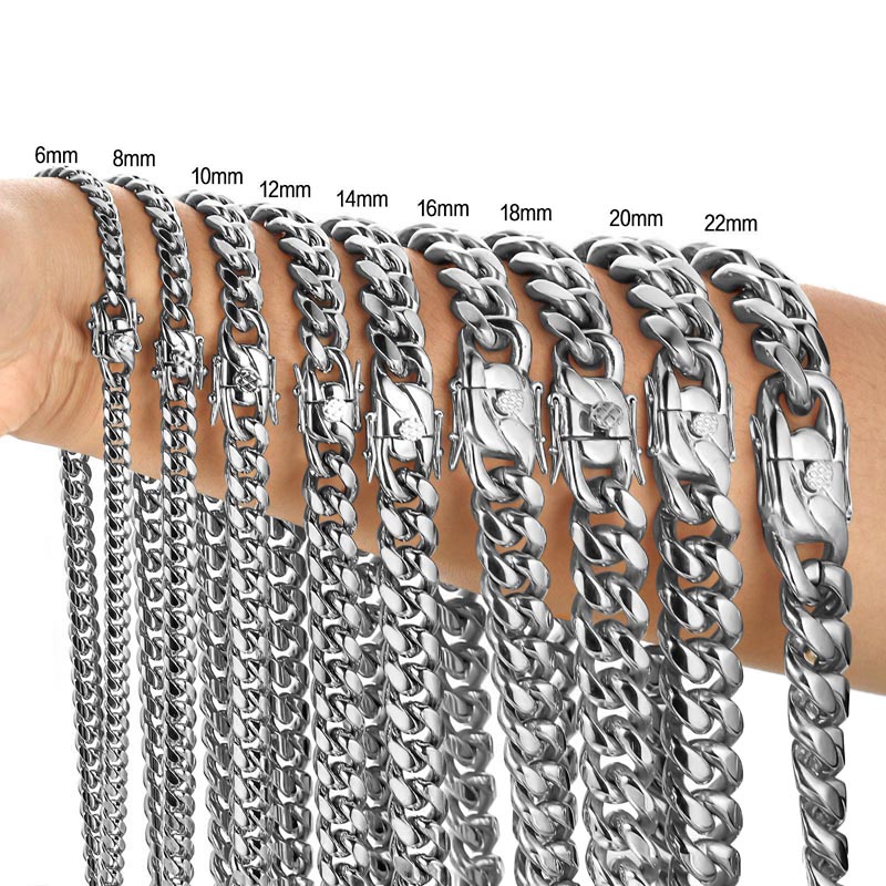 Cuban Link Chain 12Mm - Кубинская цепь Майами из нержавеющей стали