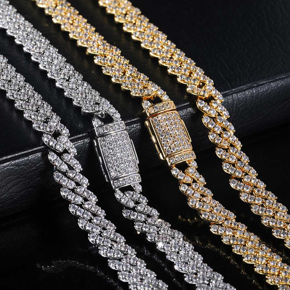 Cuban Link Chain 12Mm - Женское ожерелье с цирконом 8 мм1,