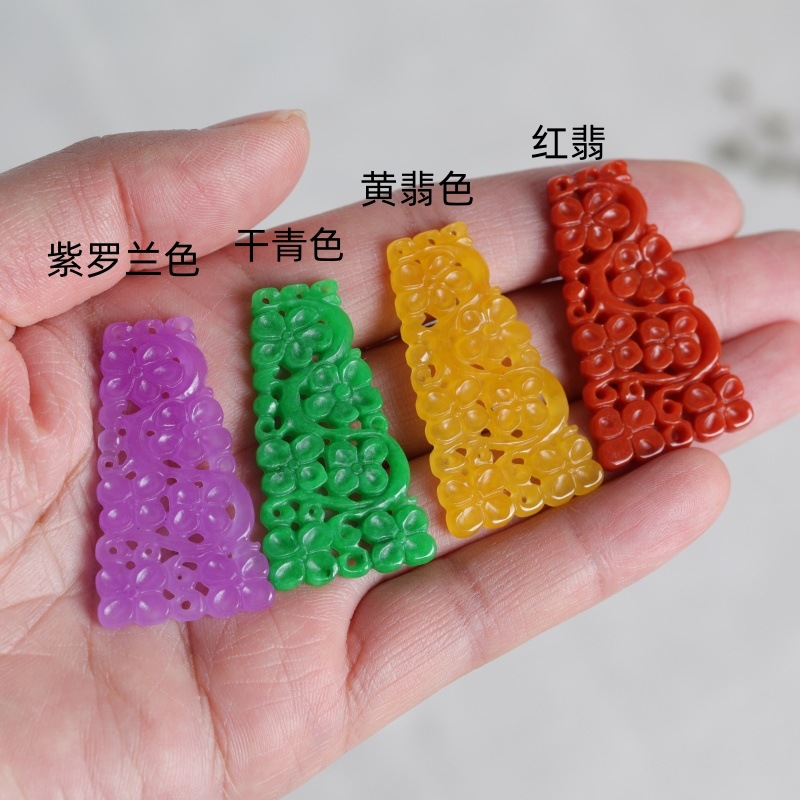 Earrings - 1 шт. натуральный нефрит, четыре цвета,