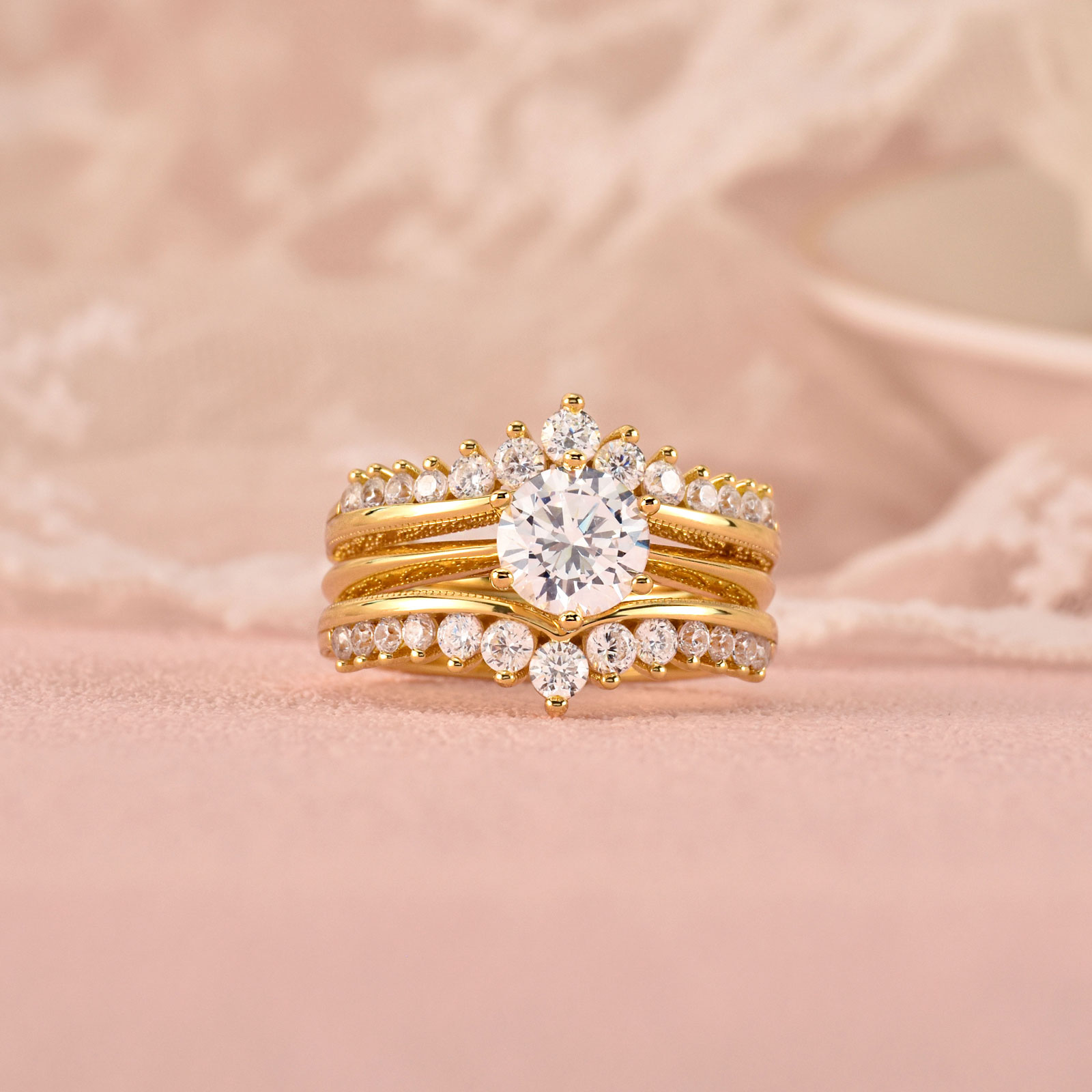 Комплект обручальных колец New – обзор и цена Moissanite Engagement Ring 1 Carat