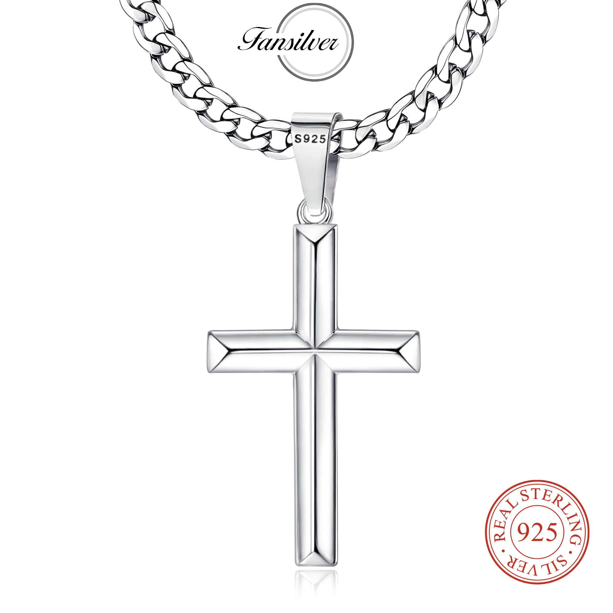 Fansilver ожерелье с крестом и – обзор и цена 925 Sterling Silver Chain Necklace Men