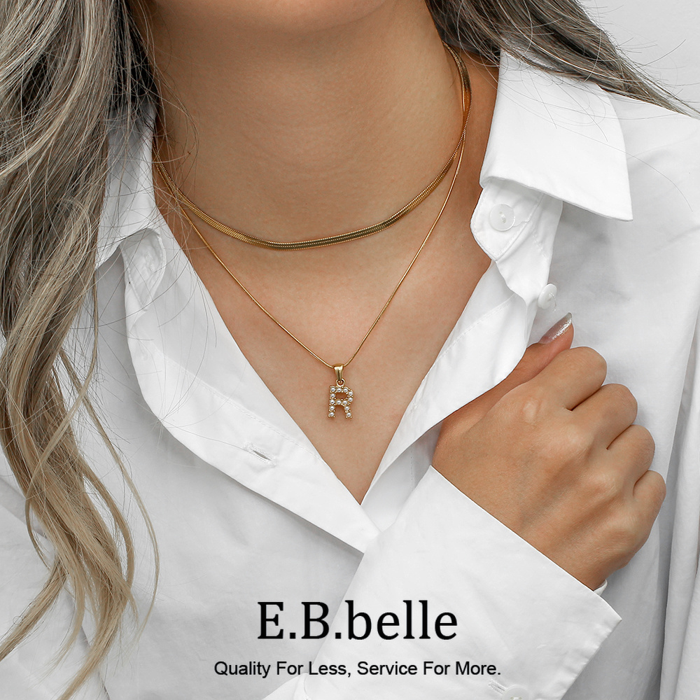 E.B.belle нержавеющая сталь 18 – обзор и цена Initial Letter Necklace 18K Gold