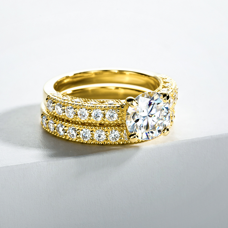 Комплект колец для женщин из с – обзор и цена Moissanite Engagement Ring 1 Carat