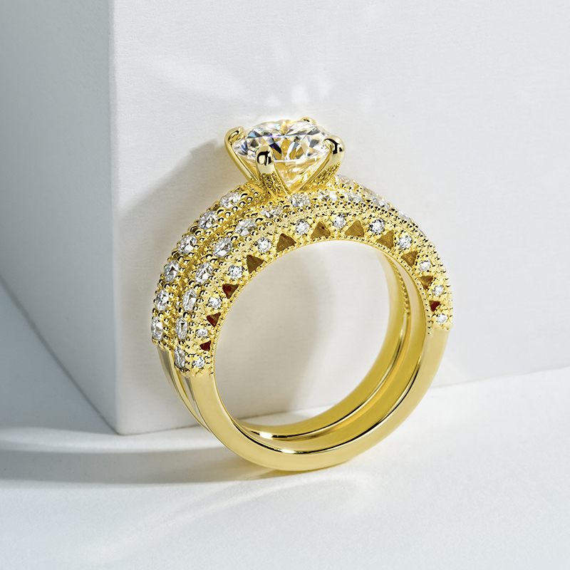 Комплект колец для женщин из с – обзор и цена Moissanite Engagement Ring 1 Carat