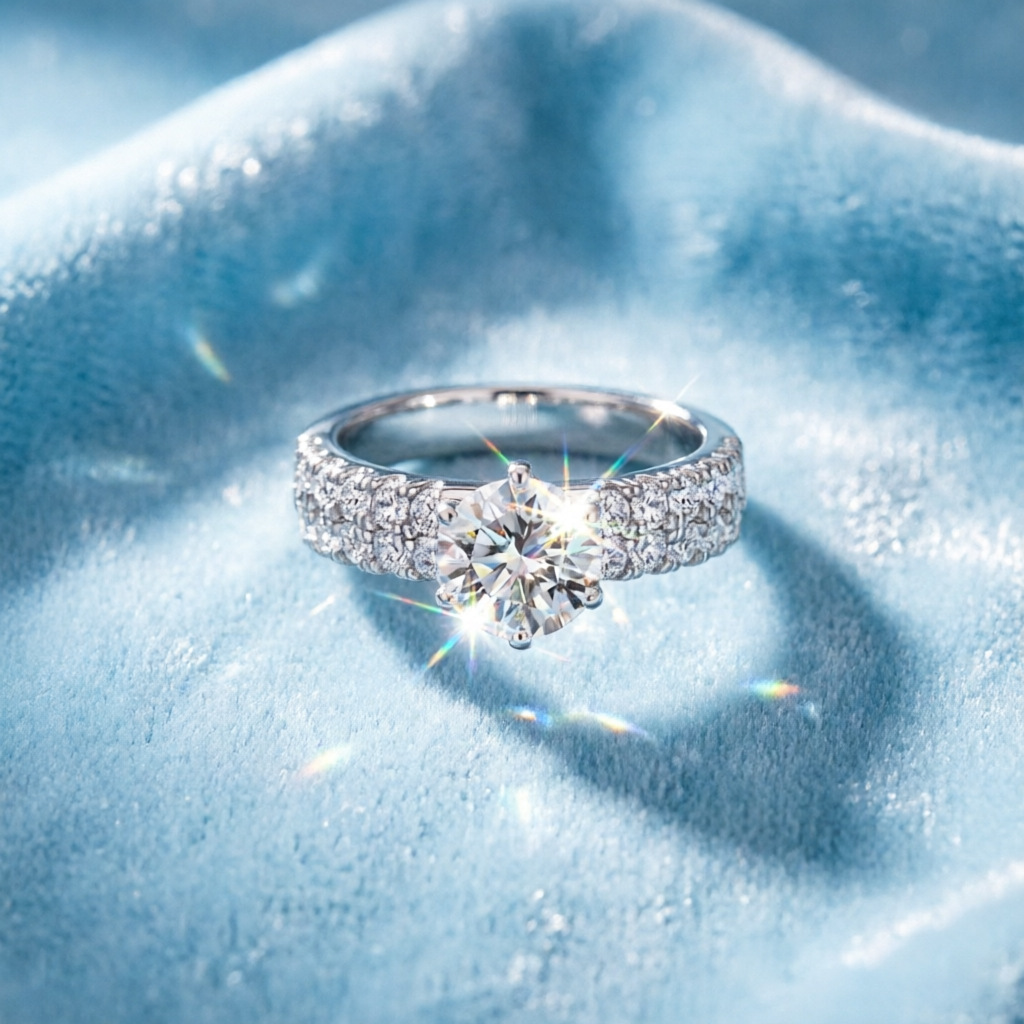 Популярное модное кольцо из 10 – обзор и цена Moissanite Engagement Ring 1 Carat
